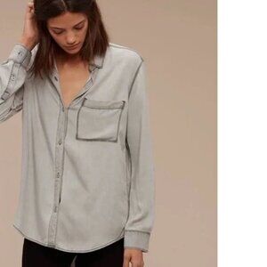 Chambray Button-Up Shirt, Talula Aritzia, Size M